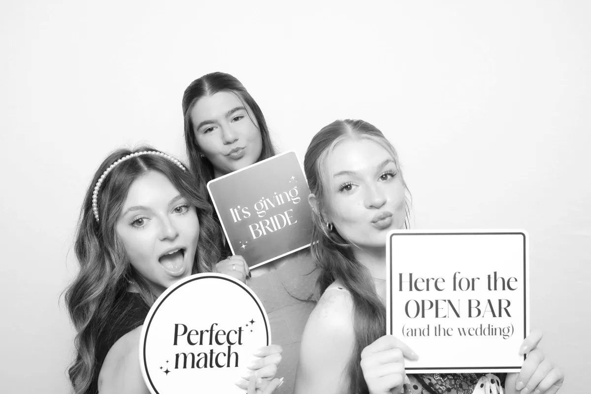 Glam photos in a luxury photo booth of bridesmaids in colorado springs