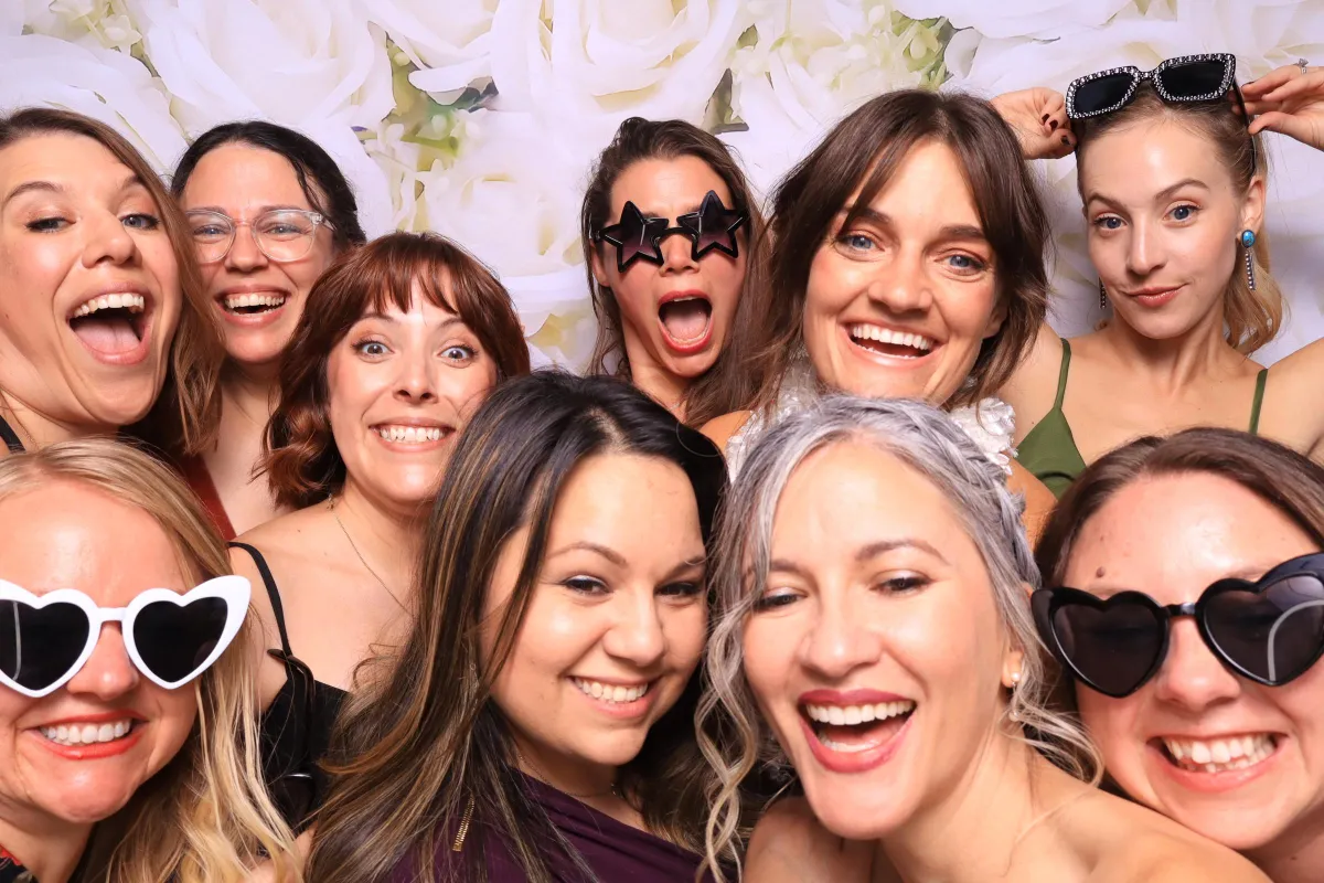 Photo booth fun at upscale wedding in Colorado Springs