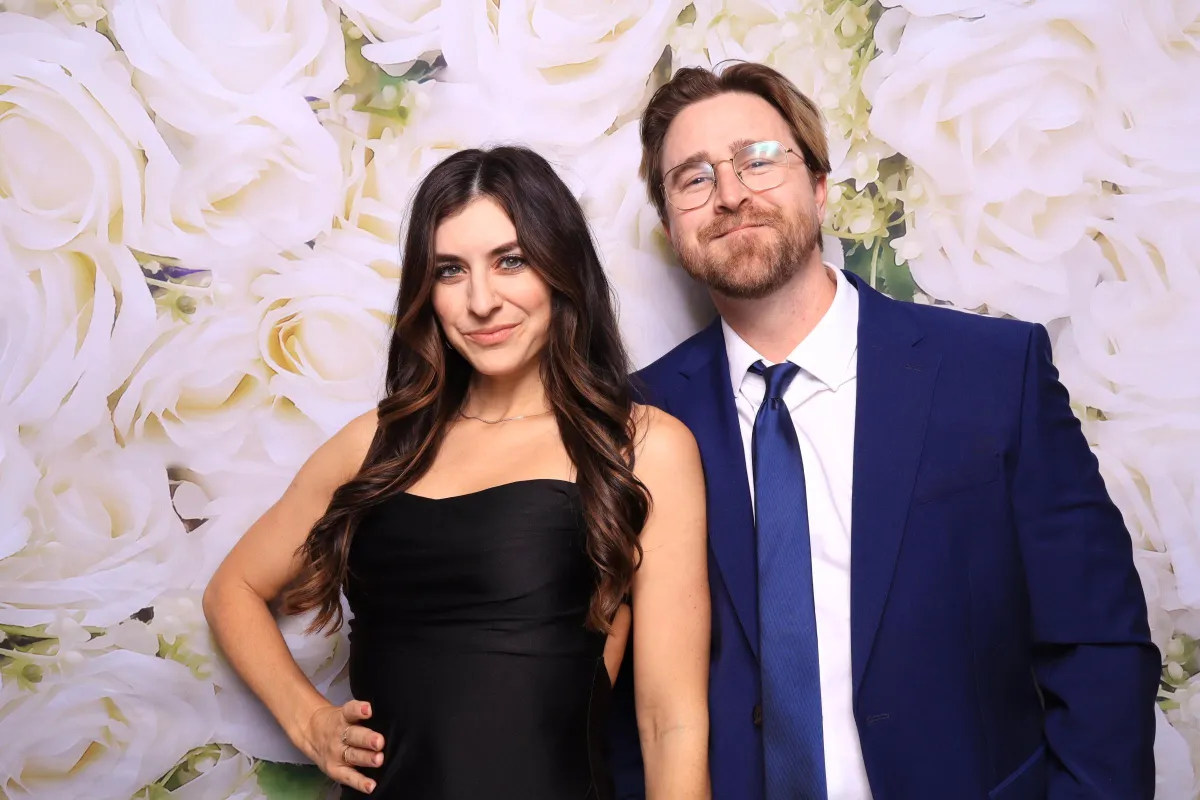 bridesmaids taking photo booth pictures in an upscale wedding in Pueblo