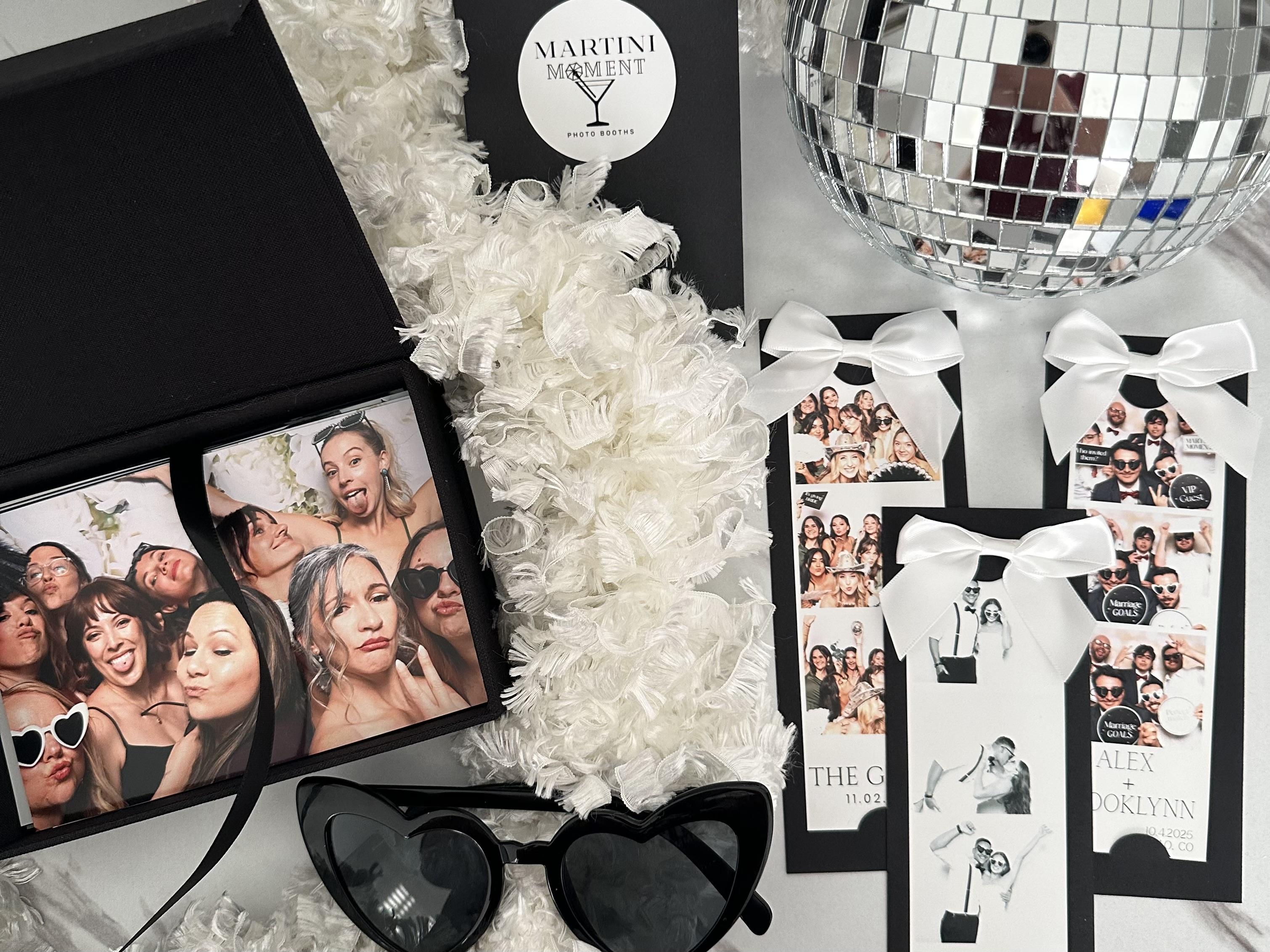 Wedding photo booth prints guests can take home as keepsakes in colorado springs