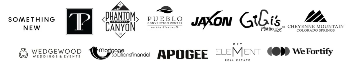 Martini Moment Photo Booths trusted by Something New Boutique, Phantom Canyon Brewing, Pueblo Convention Center, Jaxon, GiGi’s Playhouse, Cheyenne Mountain Resort, Wedgewood Weddings, Mortgage Solutions Financial, Apogee, Key Element Realty, We Fortify, and more Colorado Springs & Pueblo event partners.