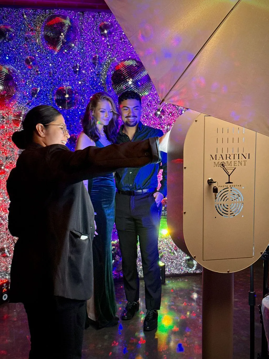 Martini Moment Photo Booths with guests at luxury corporate holiday party in Colorado Springs