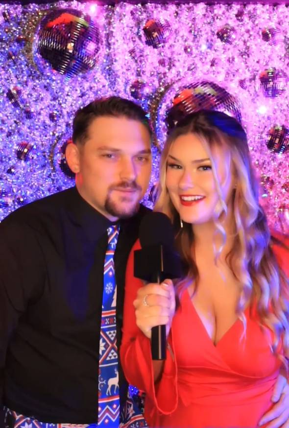 wedding guests in martini moment video guest booth in colorado springs luxury wedding