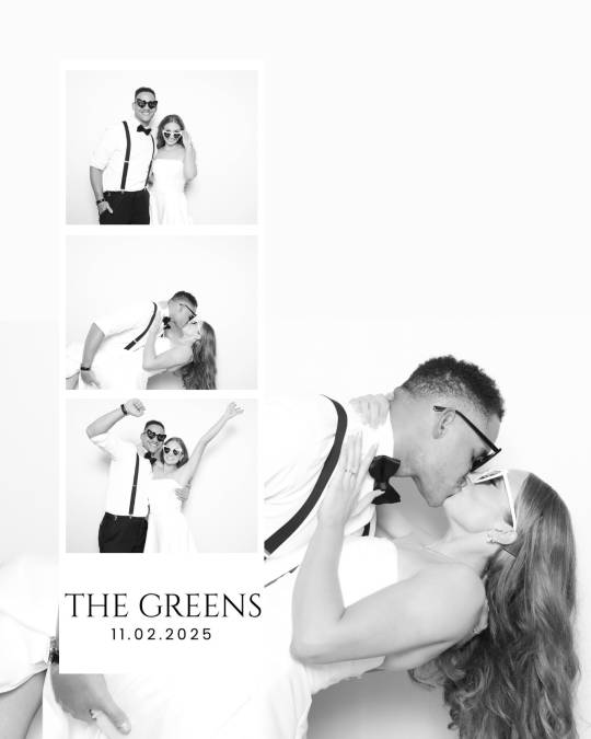 bridesmaids taking photo booth pictures in an upscale wedding in Pueblo