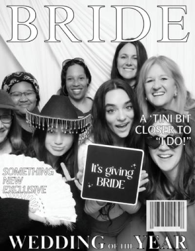 Bride and crew at something new in colorado springs using glam booth