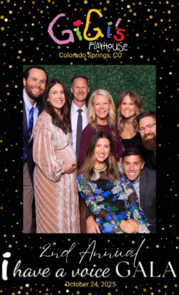 Gala guests using luxury photo booth at the pinery in colorado springs