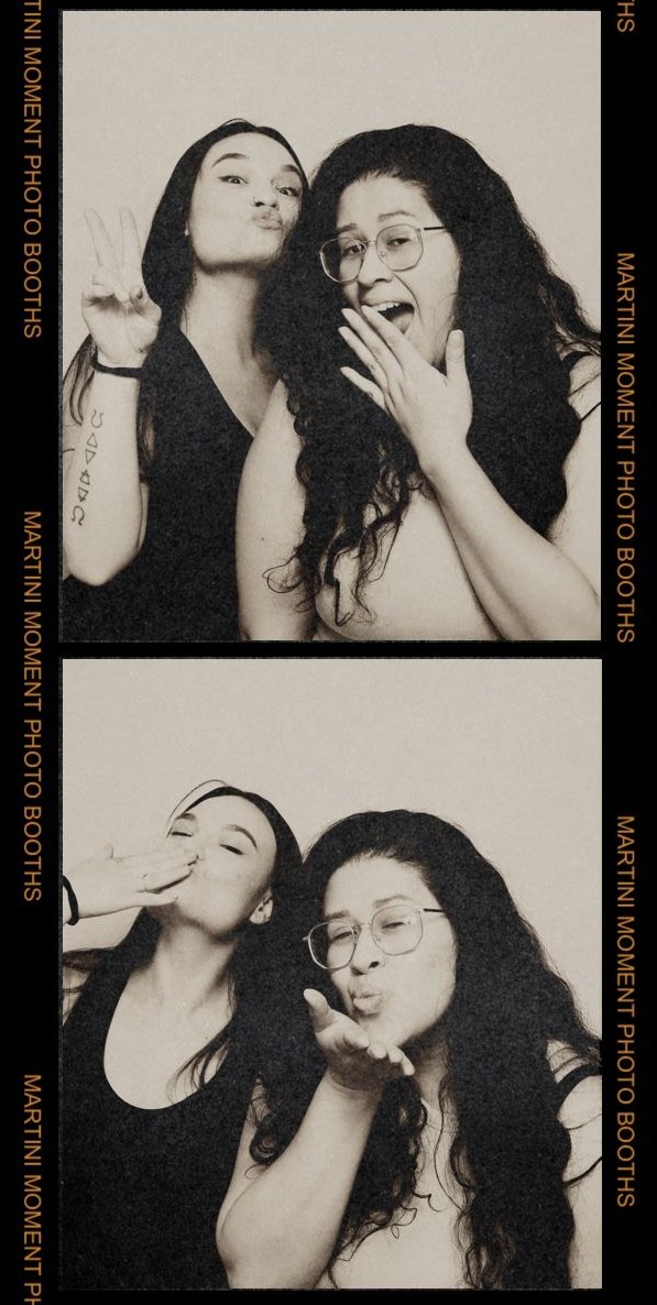 wedding guest in vintage photo booth in colorado springs