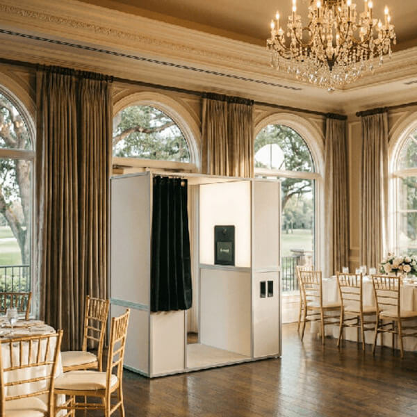 colorado springs enclosed photo booth rental with martini moment photo booths