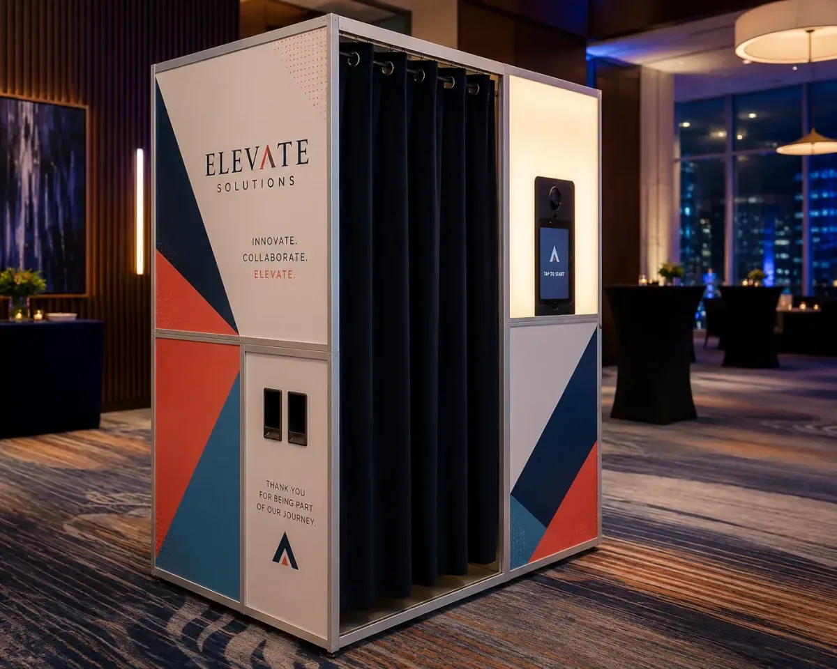 luxury enclosed booth at corporate branded marketing experiential event in denver