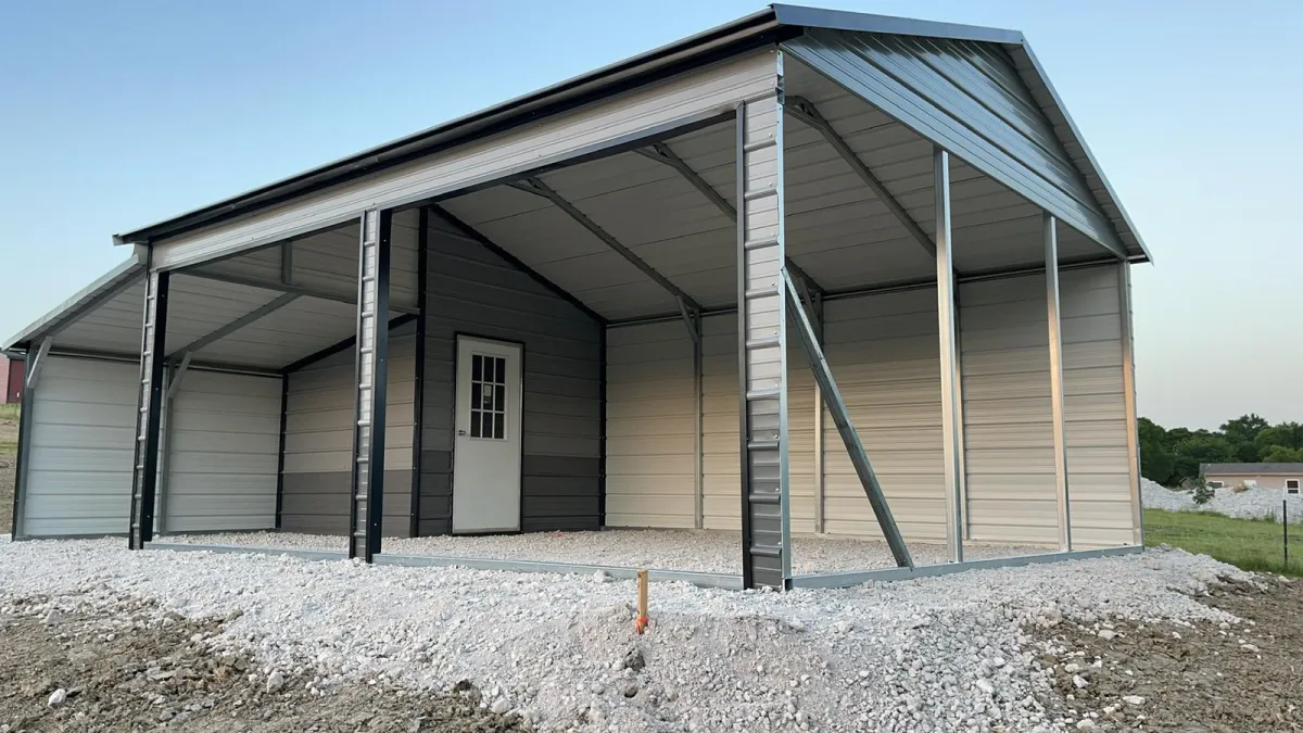 Open Steel Garage Carport