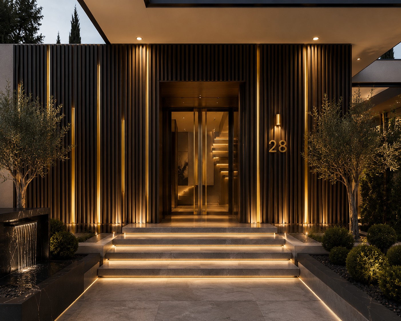 Modern luxury interior featuring durable SPC flooring