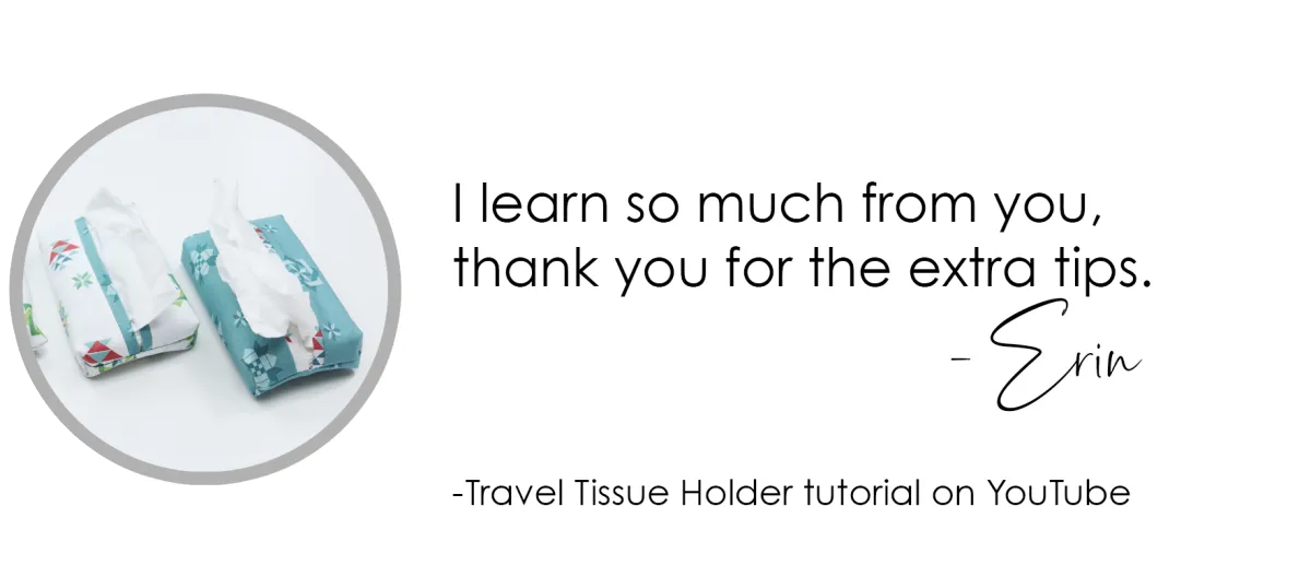 travel tissue holder sewing tutorial testimonial