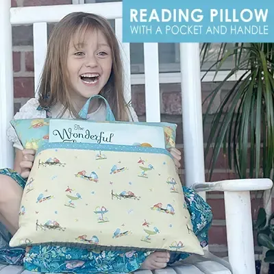 how to sew a reading pillow with a pocket and handle