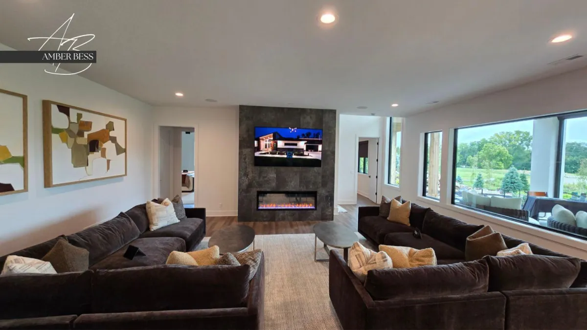Bright Omaha living room with updated features listed by real estate agent Amber Bess.