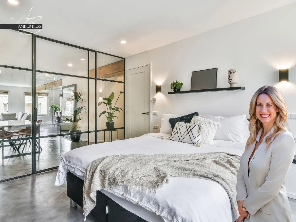 Cozy Elkhorn bedroom in house listed by Omaha real estate agent Amber Bess.