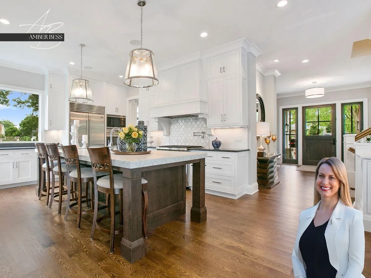 Modern kitchen in Papillion home for sale, guided by trusted realtor Amber Bess