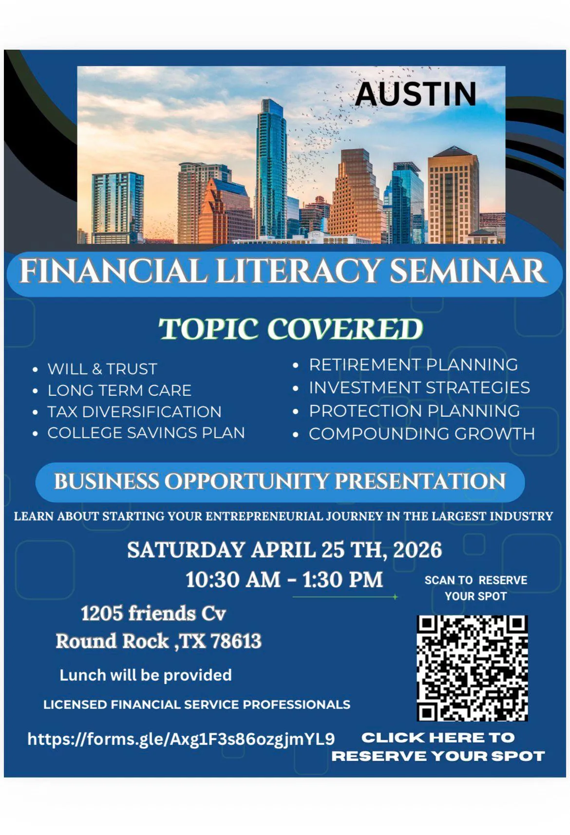 Financial Education & Business Opportunity Event Live in Zoom