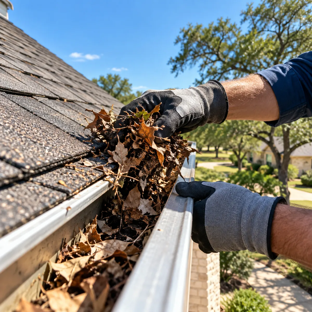AI illustration of gutter debris removal