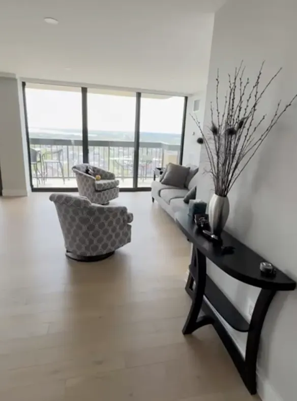 Impeccable architectural interior painting with crisp trim and smooth finish