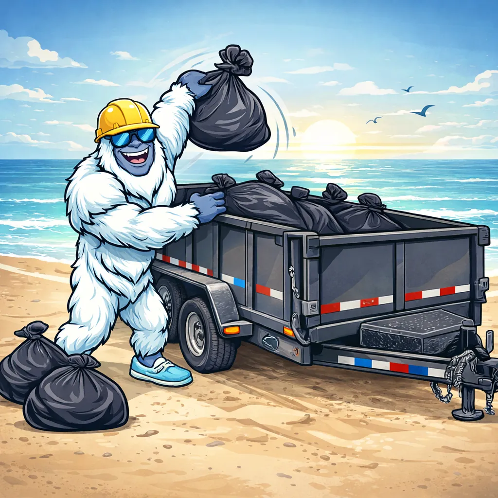 Dump trailer loaded with construction debris, ready for haul-away — part of Castaway’s fast, professional junk removal and demolition services in Long Island