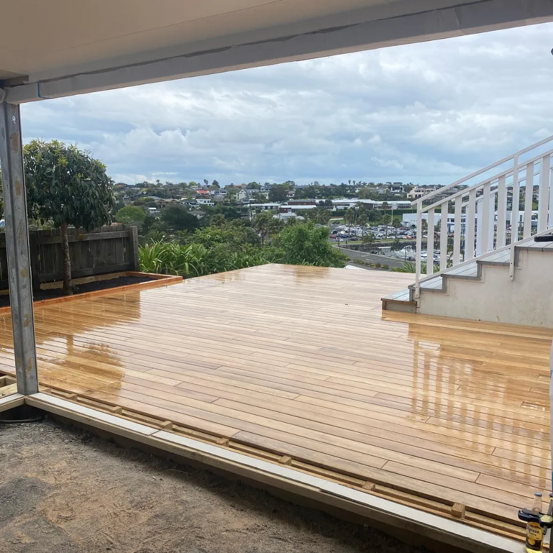 Custom timber deck built for Auckland home
