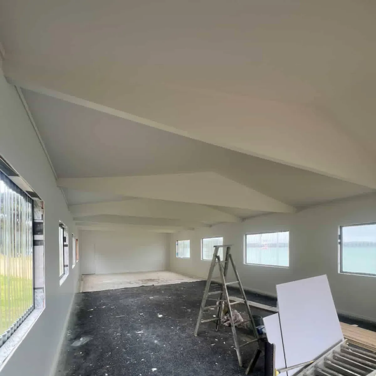 Wall preparation and ceiling repaint in progress residential home Far North NZ