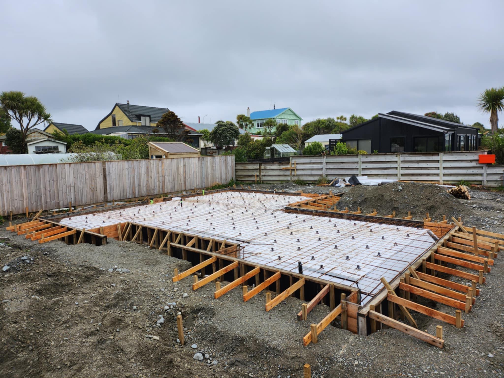 House re piling foundation work in progress by J Millar Builders Ltd West Coast