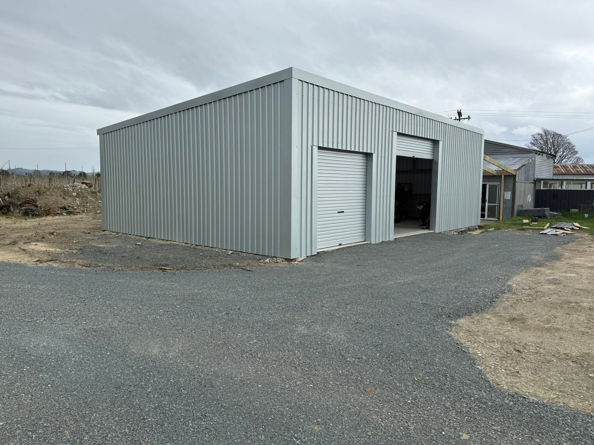 Steel shed groundwork and gravel yard Nelson Tasman