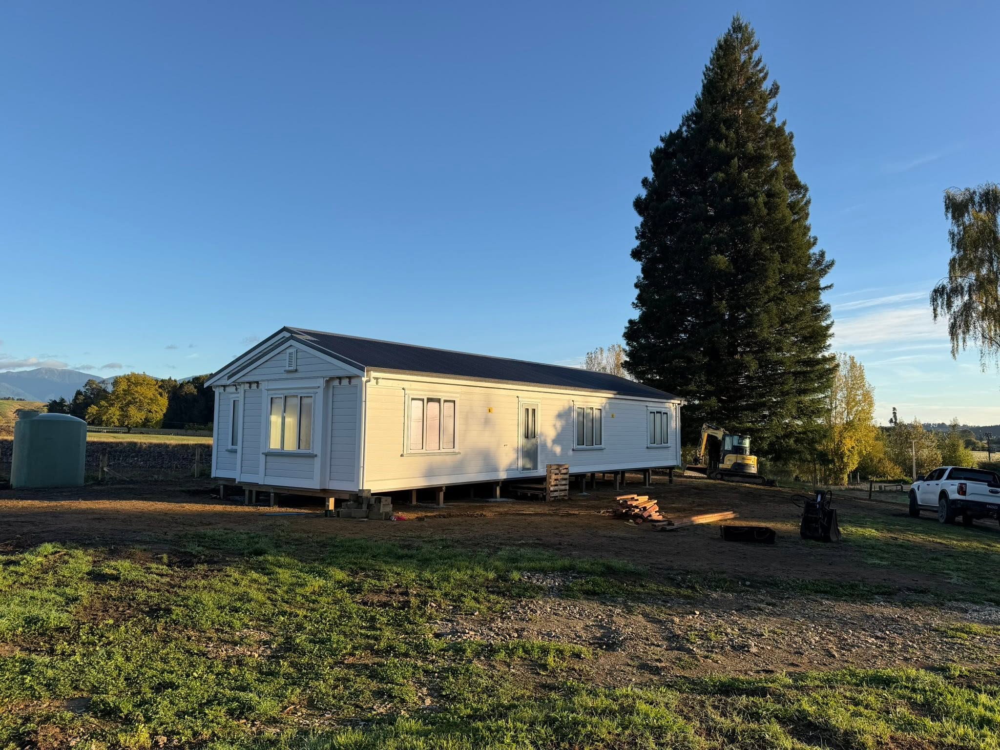 Relocatable house placed on prepared site Nelson Tasman