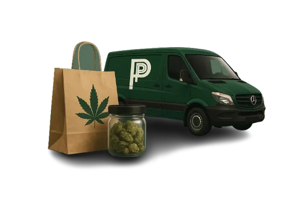 A vibrant, modern cannabis dispensary storefront in Atlantic City, with lush green branding and welcoming glass doors, set against a lively city street. Diverse adults are seen entering, reflecting a friendly, inclusive atmosphere.