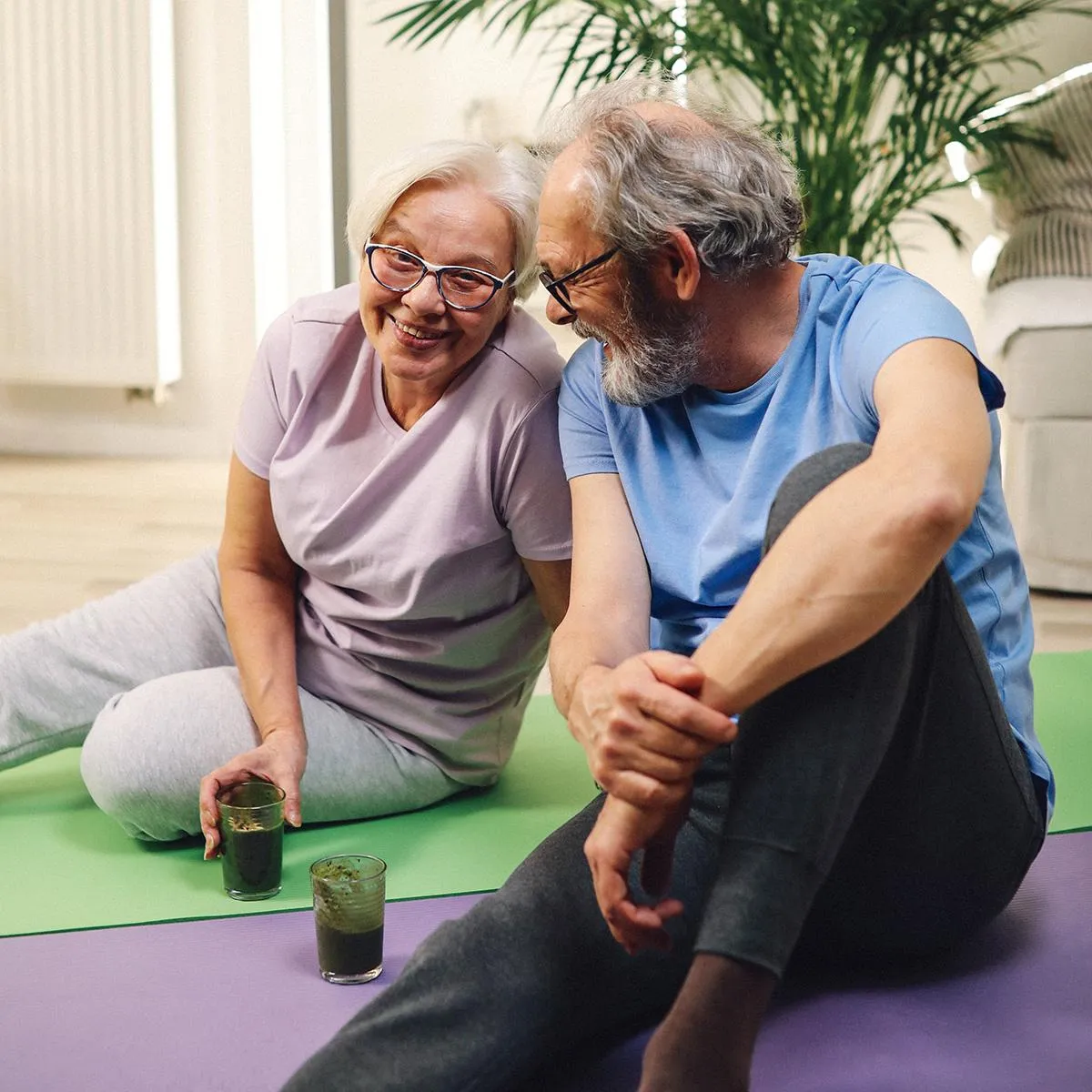 Senior Couple Enjoying Yoga