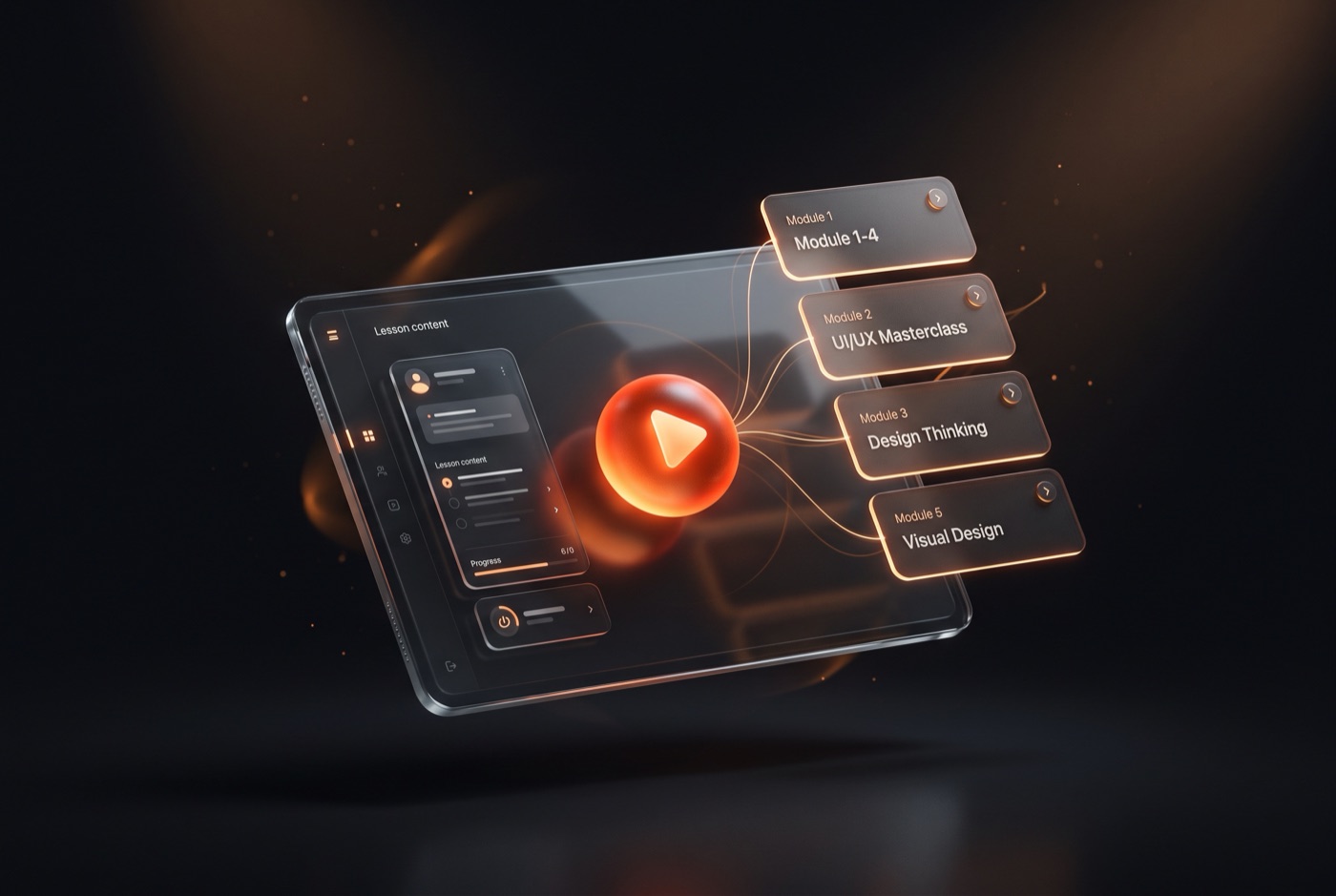 Abstract digital products and courses visual