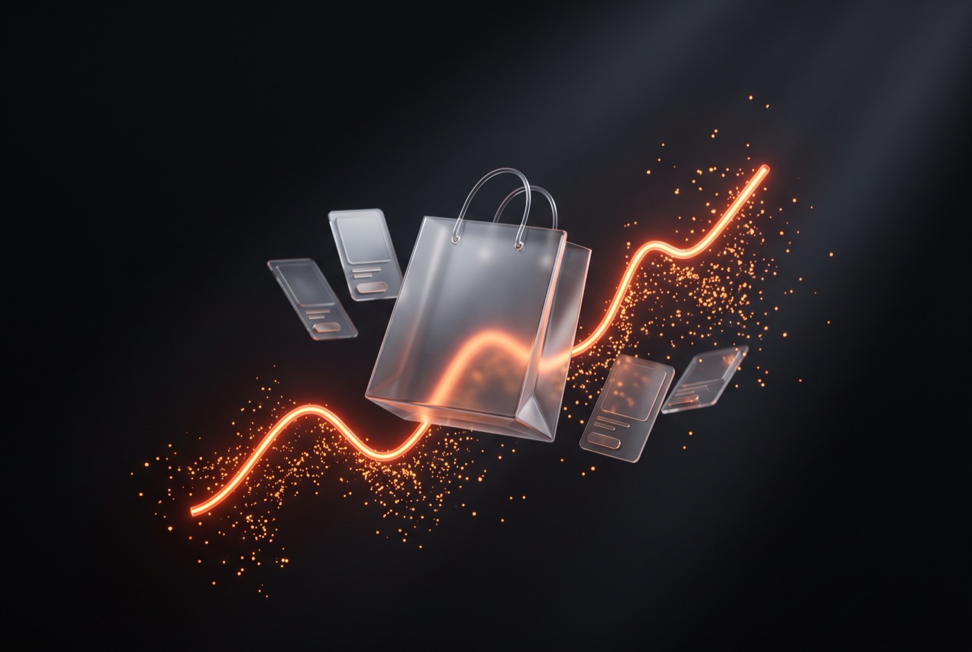 Abstract ecommerce growth visual