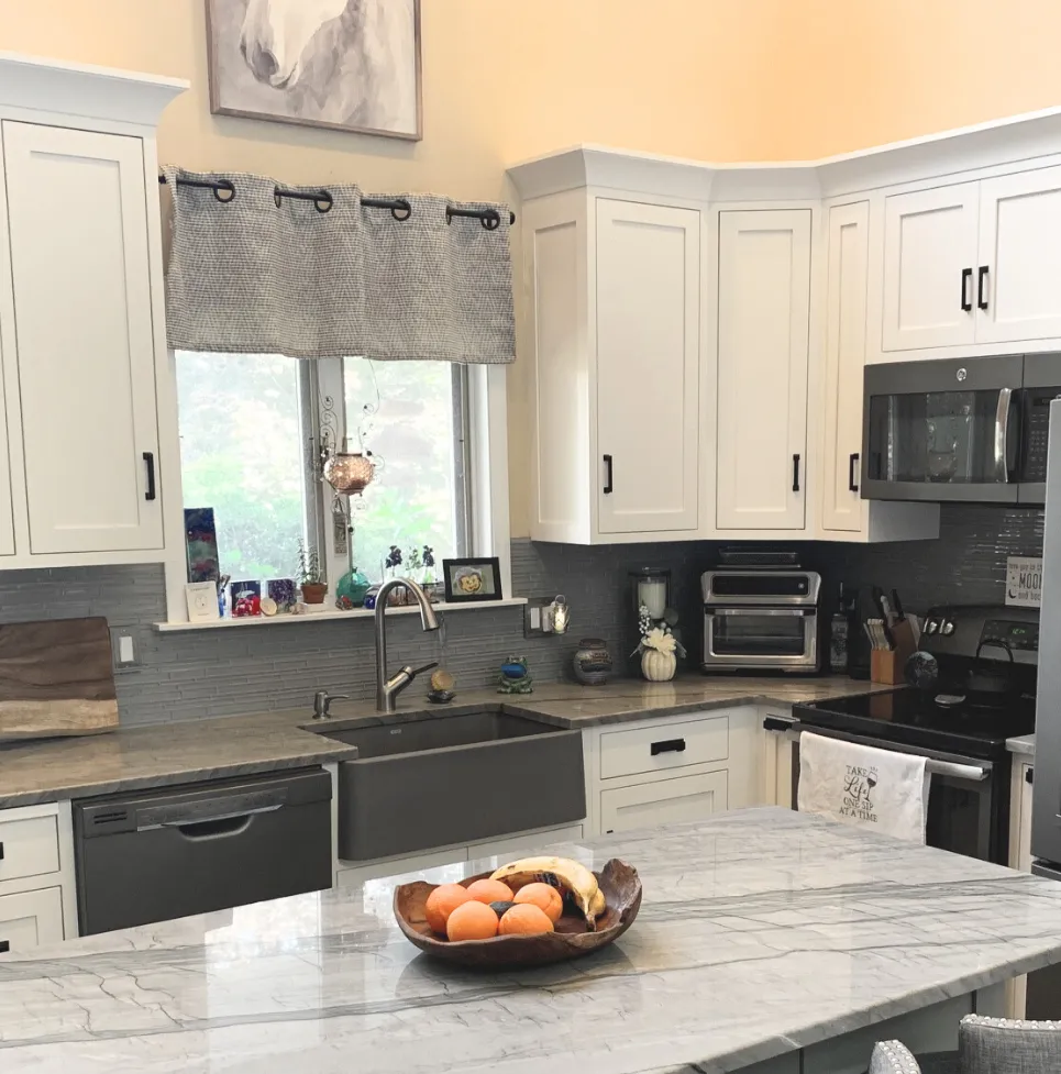 newly built kitchen with granite counter in tolland county CT
