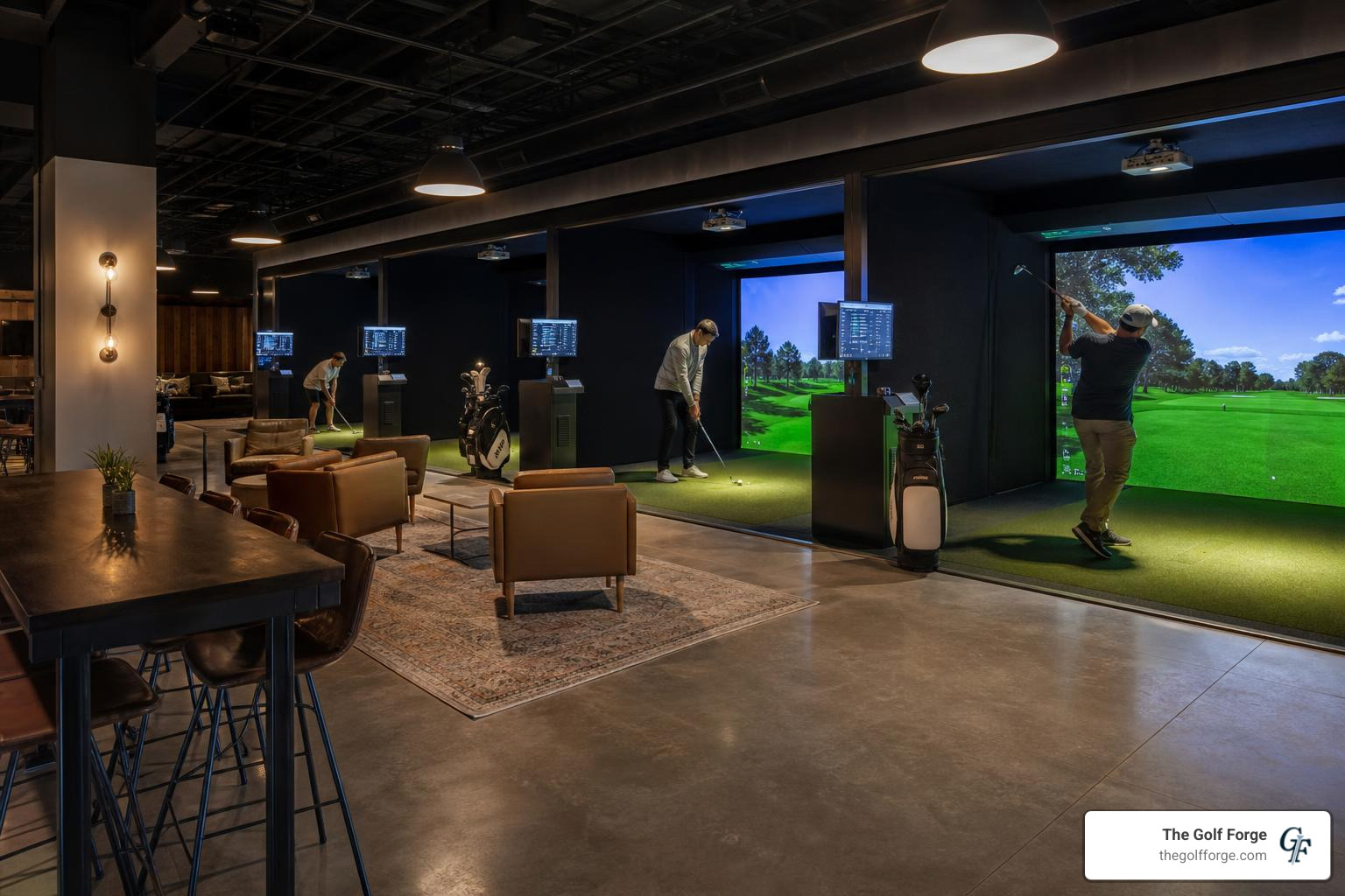 commercial golf simulator business indoor facility