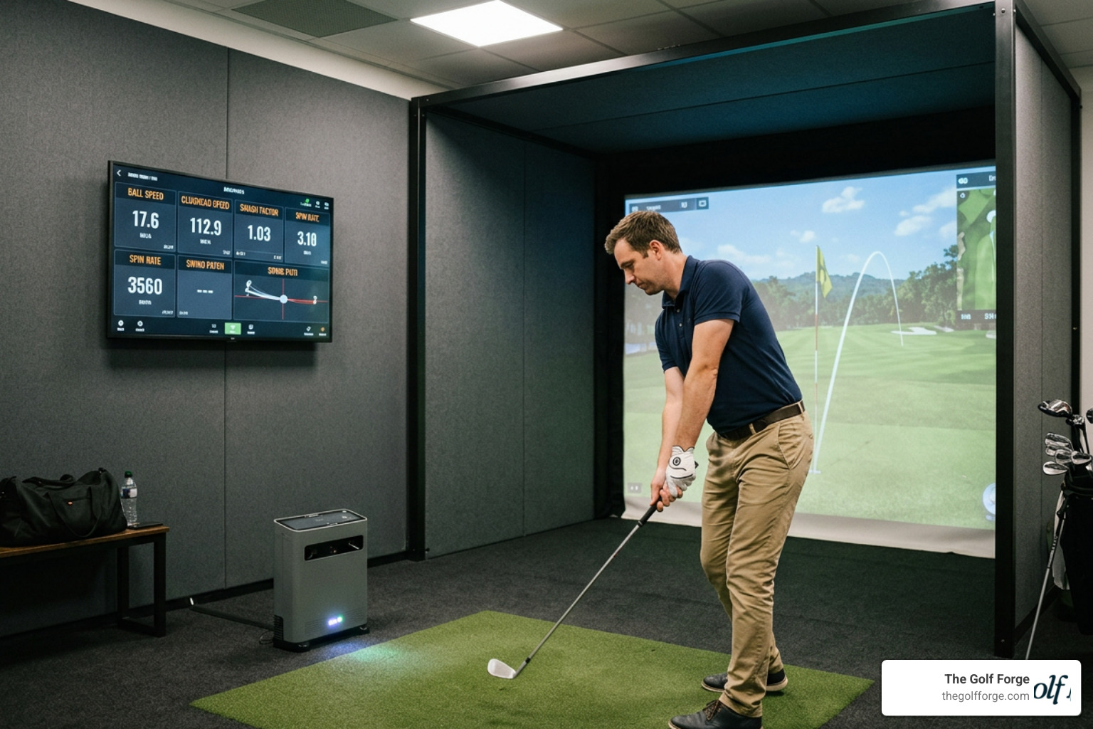 golf simulator experience indoor bay swing analysis