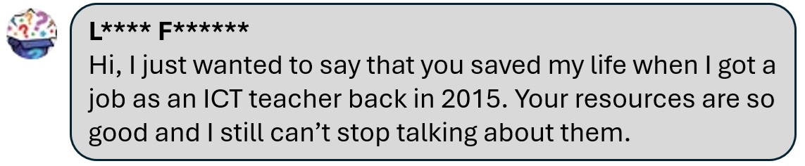 "Your resources are so good, I can't stop talking about them.