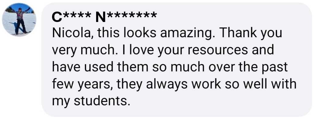 I love your resources, they always work so well with my students