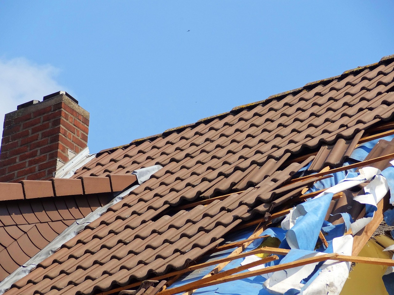 Traditional tiled roof with ornate detailing against sky