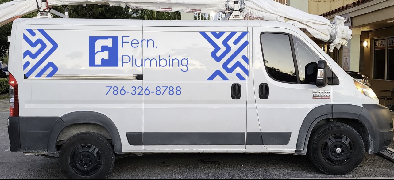 Map highlighting Fern Plumbing's service area in Miami-Dade and Broward counties