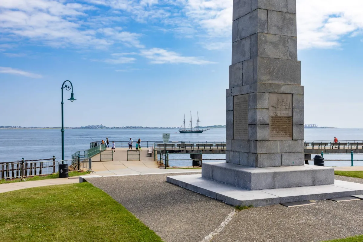 South Boston rooftop deck with skyline view