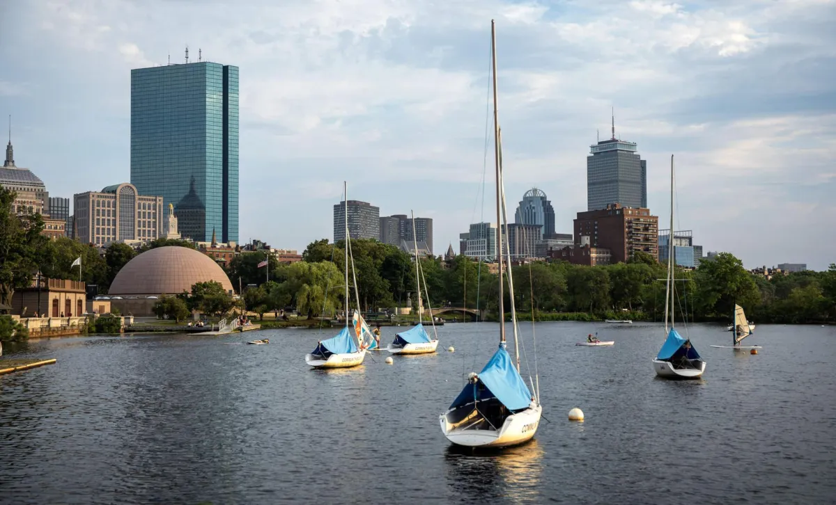 Rooftop deck in Back Bay with Charles River view