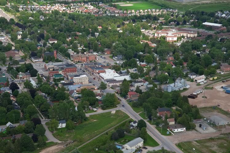 Aerial Image of Downtown Shelburne, Ontario
