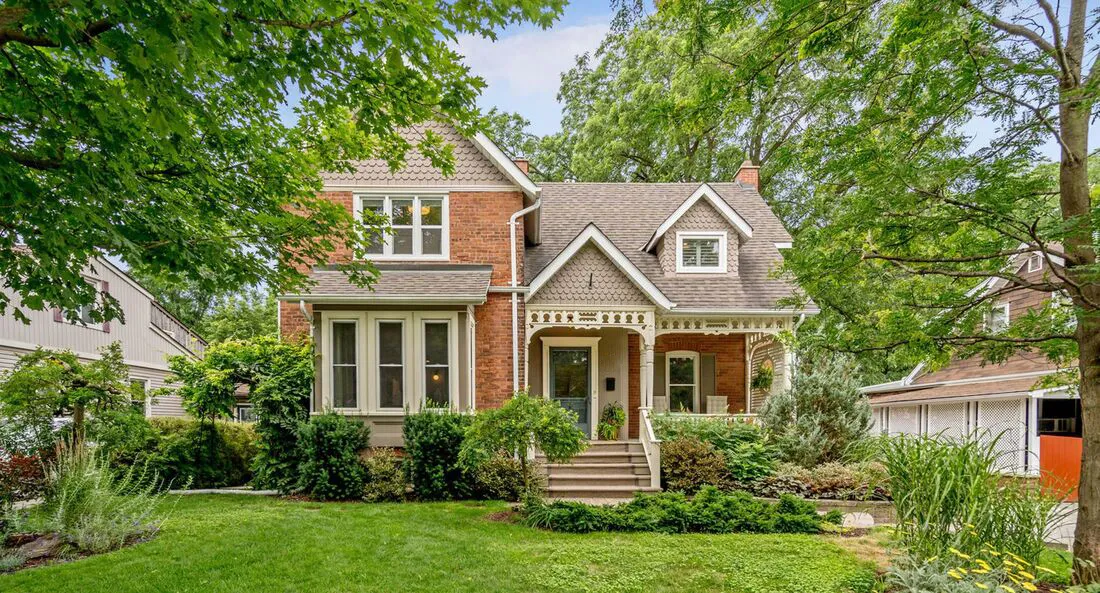 2-Storey Brick Century Home with Gingerbread and Covered front porch located in the Georgetown area of Halton Hills, Ontario