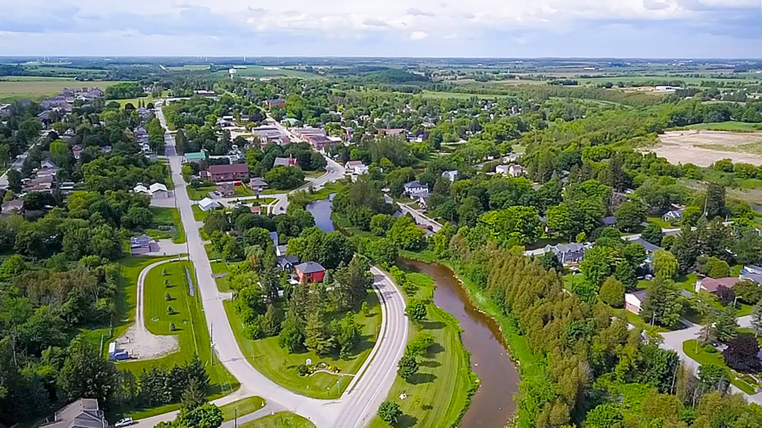 Aerial image of the Grand Valley, Ontario area