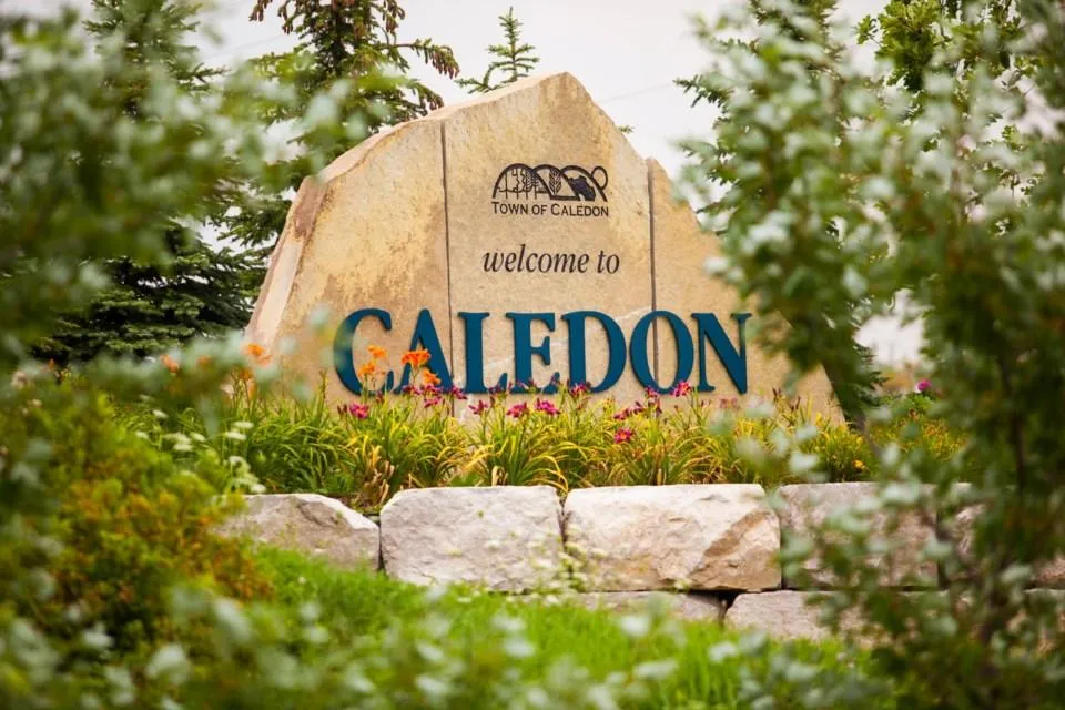 Image of the Welcome To Caledon sign, located in Caledon, Ontario