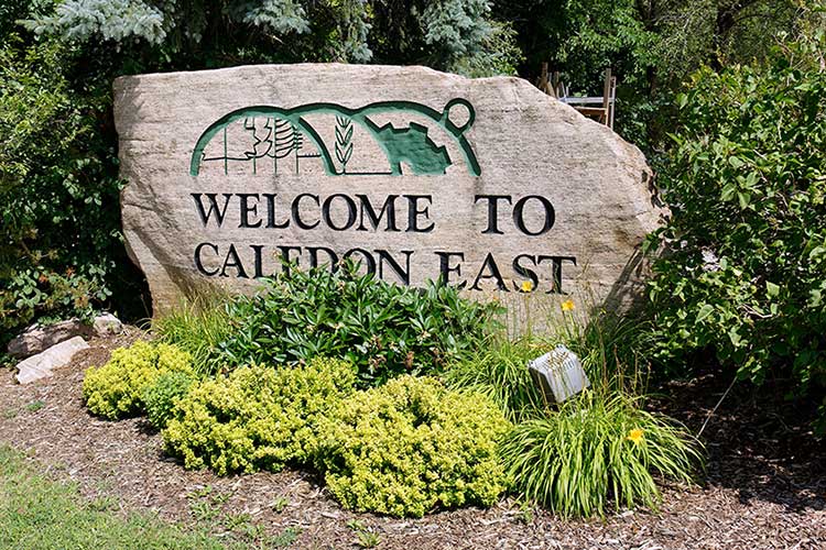 Image of the Welcome To Caledon East sign, located in Caledon East, Ontario
