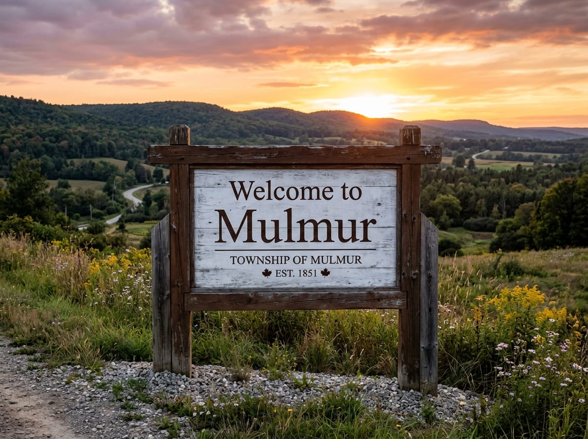 Image of Welcome to Mulmur sign in Mulmur Ontario