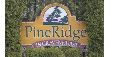The Welcome Sign for PineRidge in Gravenhurst