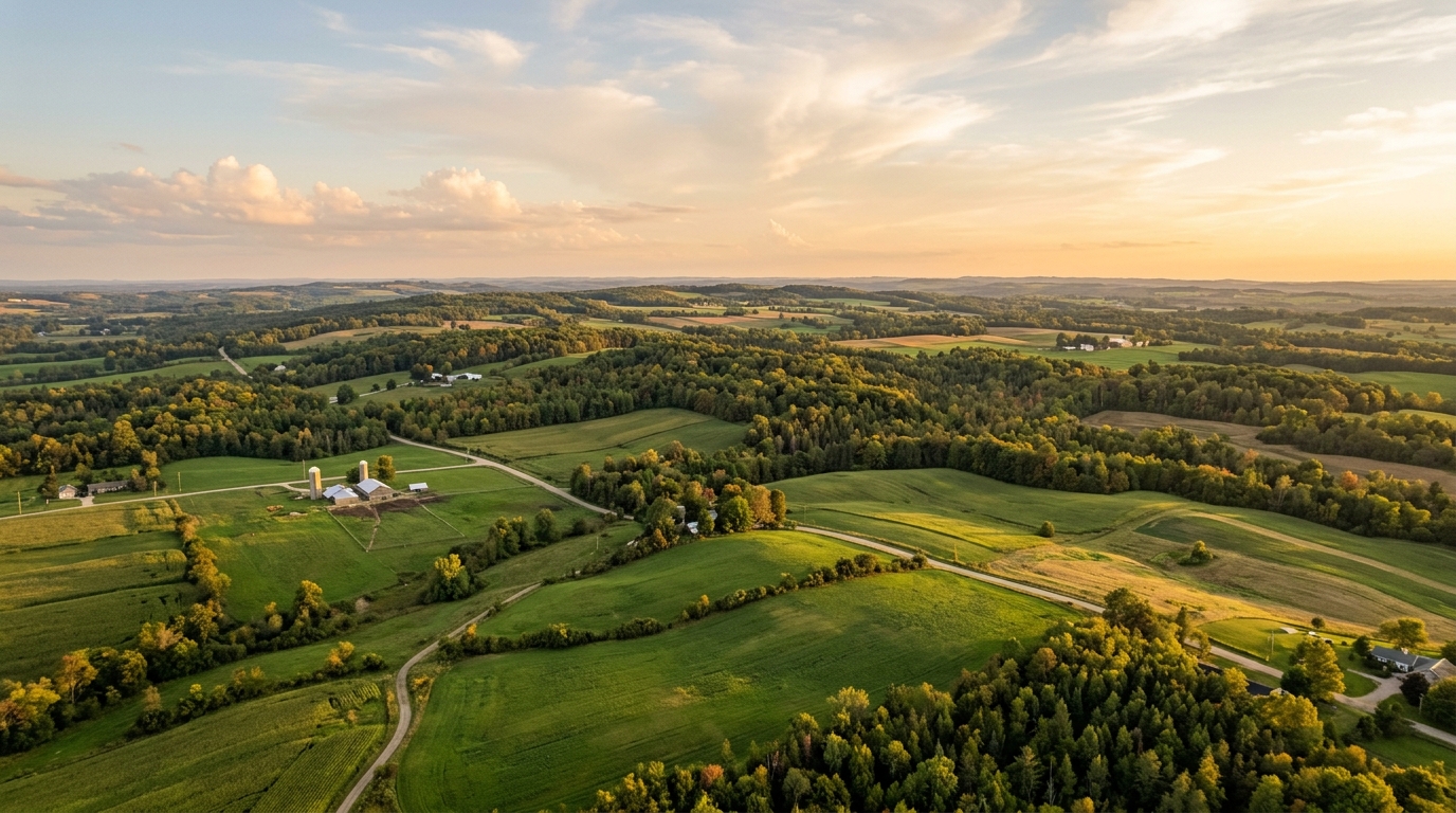 Drone image of the Mono area in Dufferin County